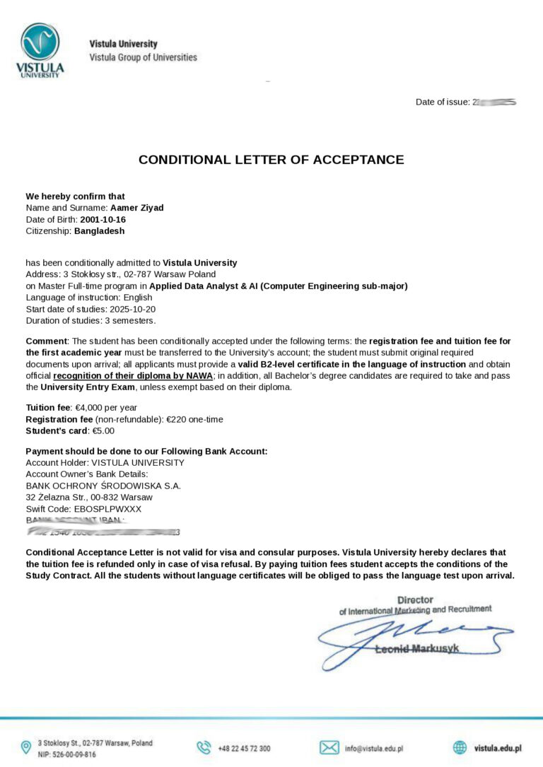 1. Study Contract and Offer Letter_Vistula_Foreign Applicants (Aamer Ziyad)_page-0001